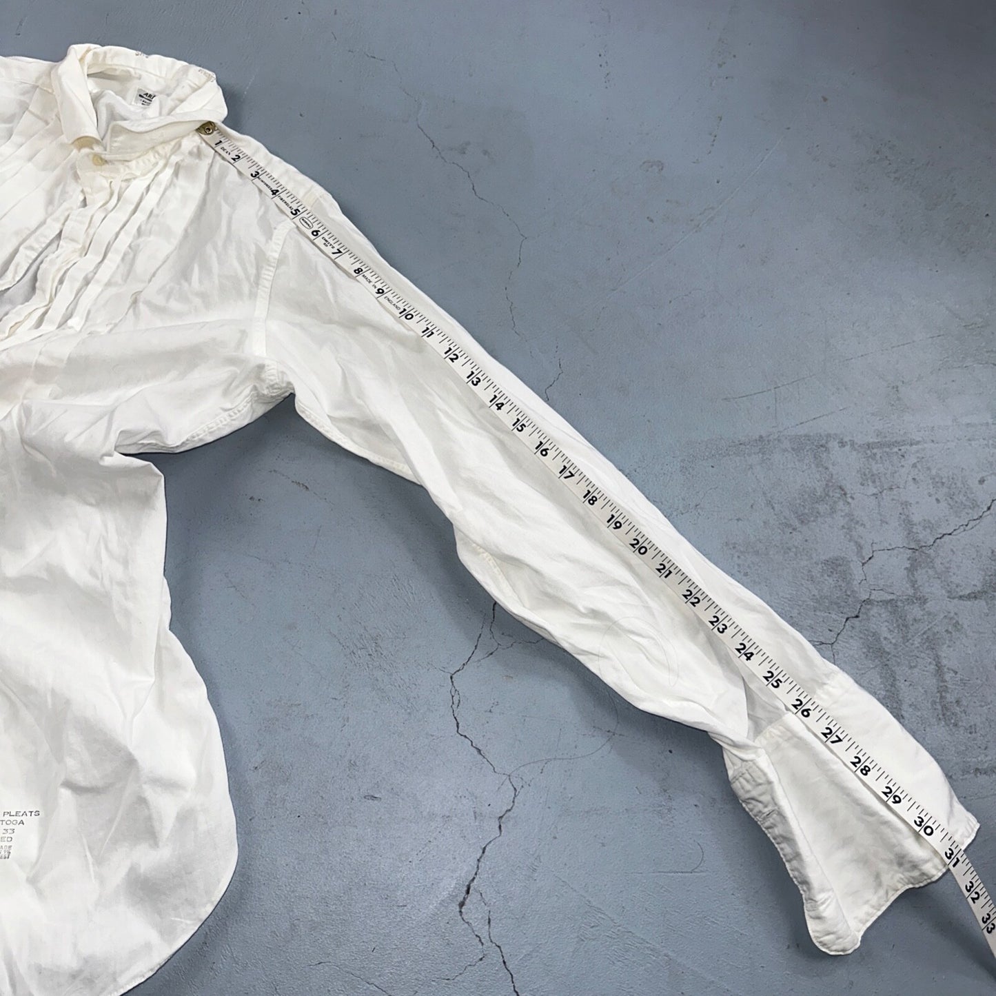 Vtg 1940s Arrow Mitoga Sanforized Formal Shirt 15 - 33 Tuxedo Dress White