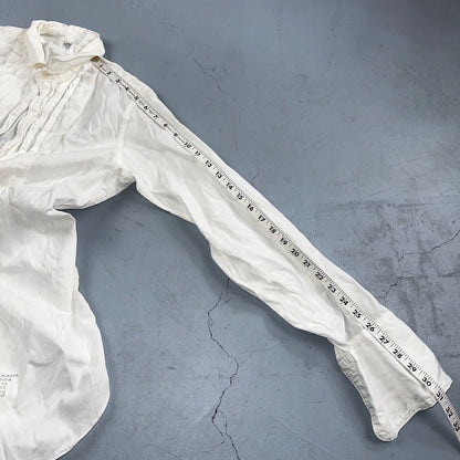 Vtg 1940s Arrow Mitoga Sanforized Formal Shirt 15 - 33 Tuxedo Dress White