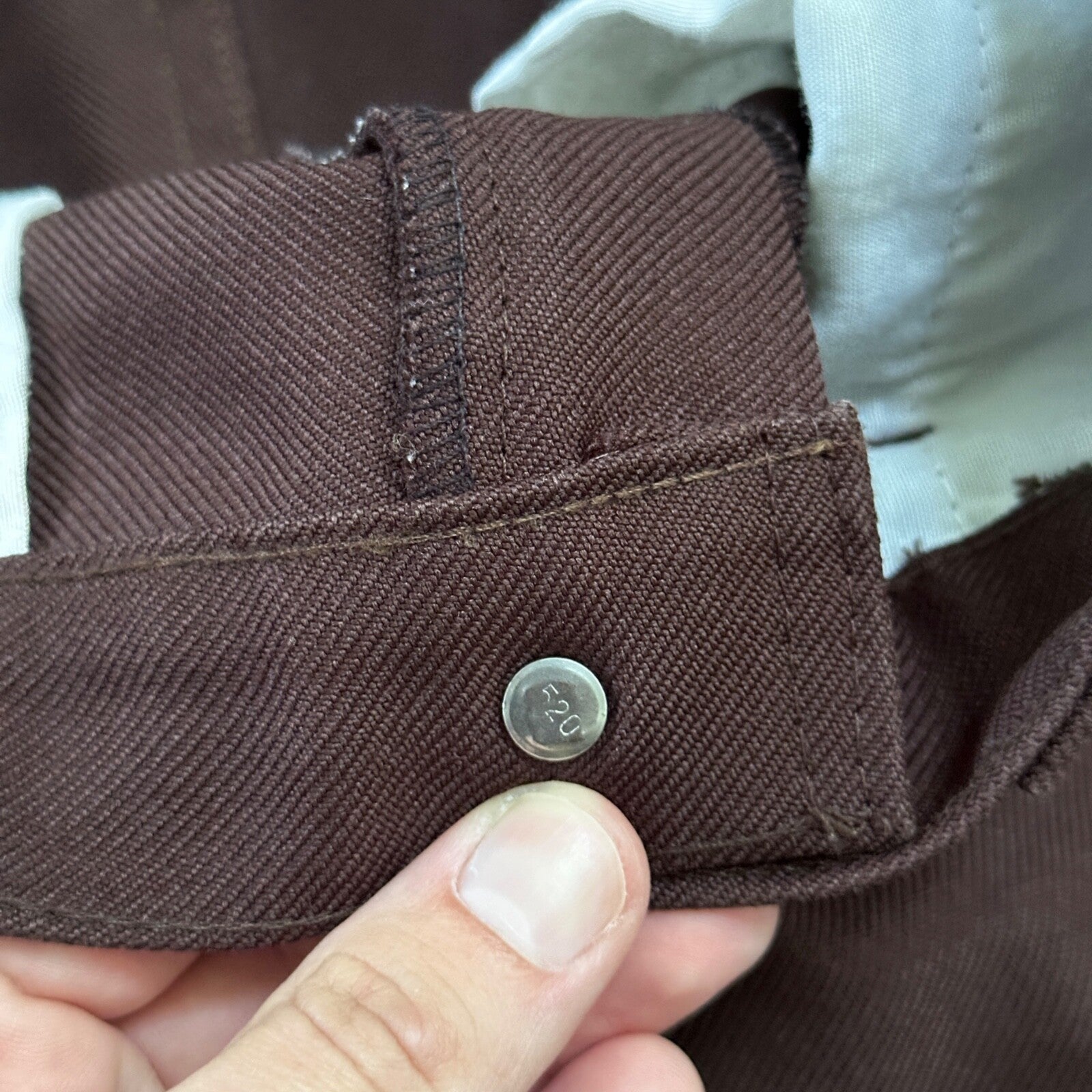 VTG Levis 517 Lot 2 Blue + Brown Polyester Pants Black Gold Tab 34x30 Act 32x28