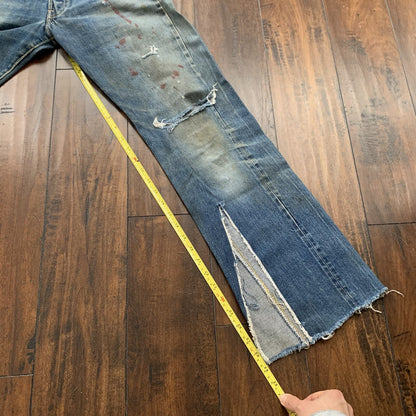 Vintage LEVIS 501 Big E Jeans Selvedge Redline 1960s 60s Distressed 29x29 Thrash