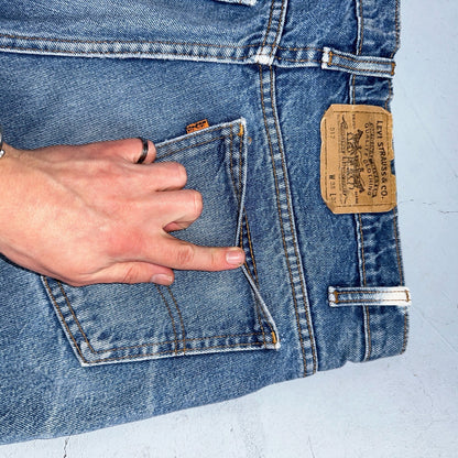 Levis 517 Vintage 90s Canada Orange Tab Bootcut Flare Blue Worn Jeans Act 38x30