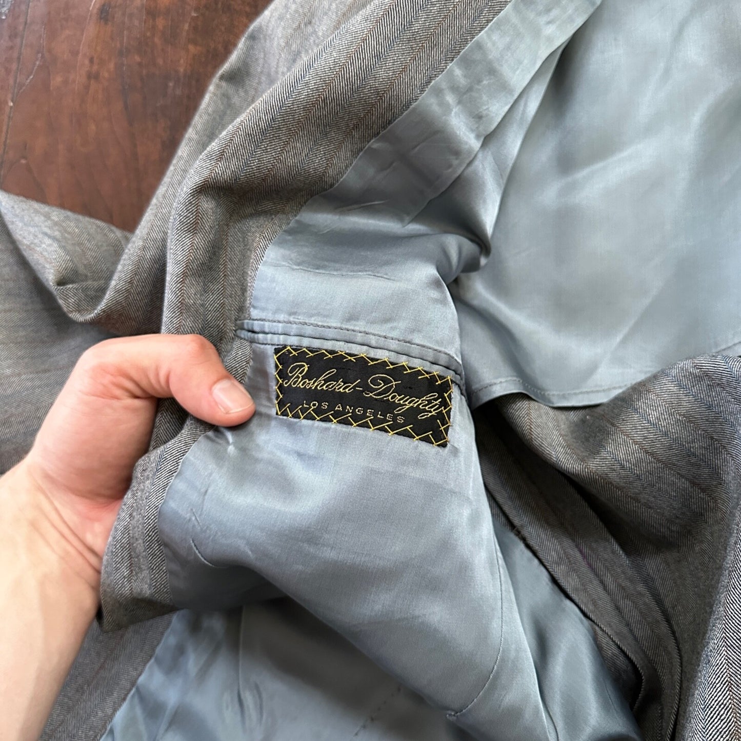 1960s 1970s Brown Striped Sport Jacket VTG Mens Suit 41 33x27 Rockabilly Wool