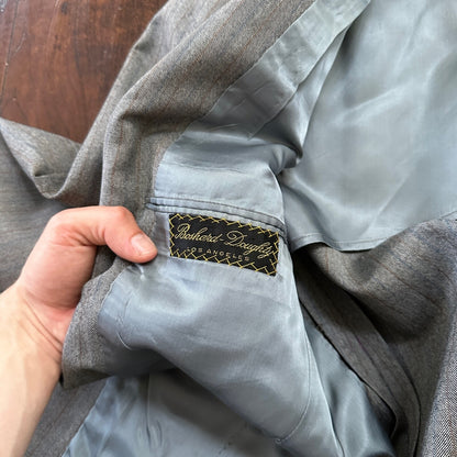 1960s 1970s Brown Striped Sport Jacket VTG Mens Suit 41 33x27 Rockabilly Wool