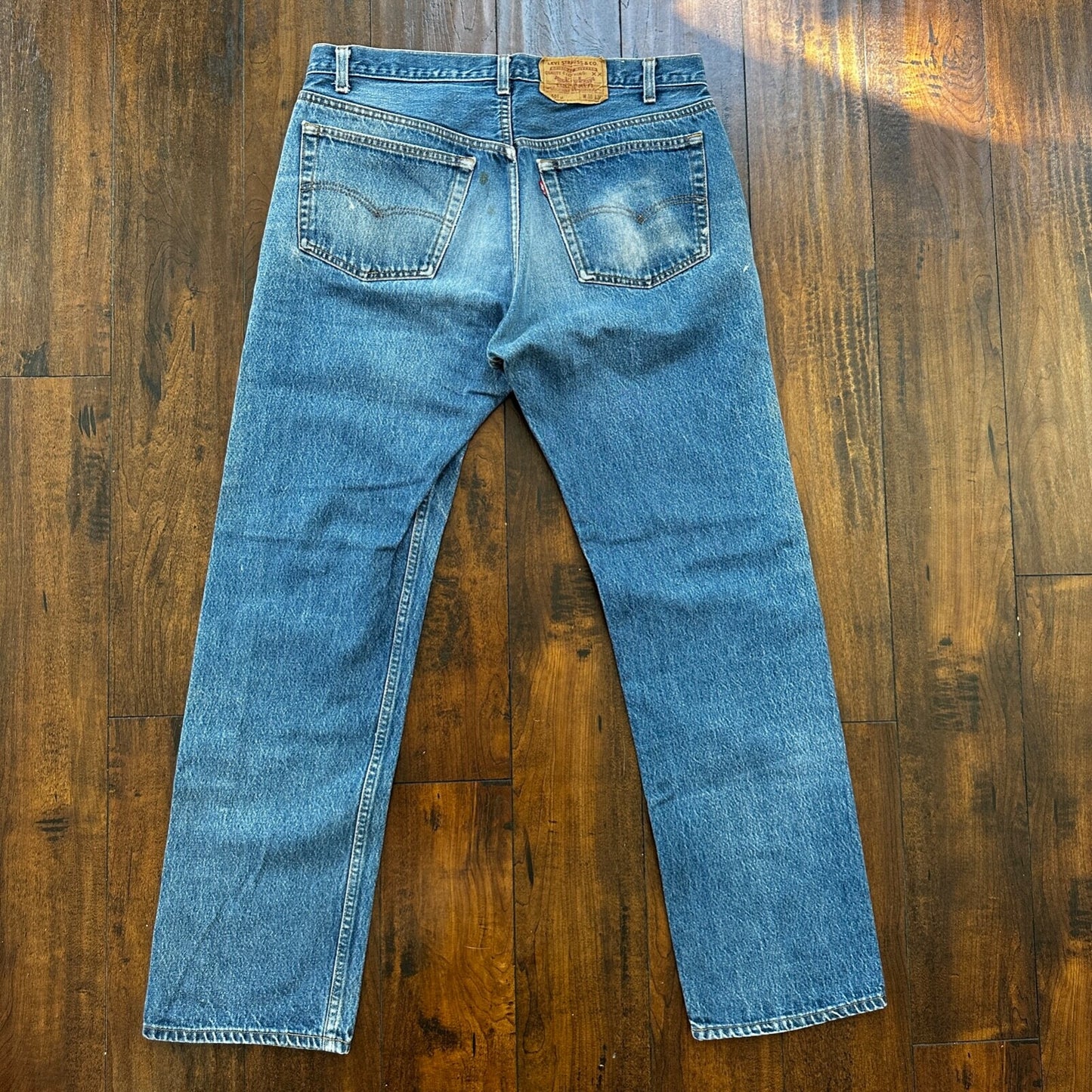 VTG 80s Levis 501 Button Fly 38x36 USA Tag Jeans Straight Wash Blue XX Act 34x31