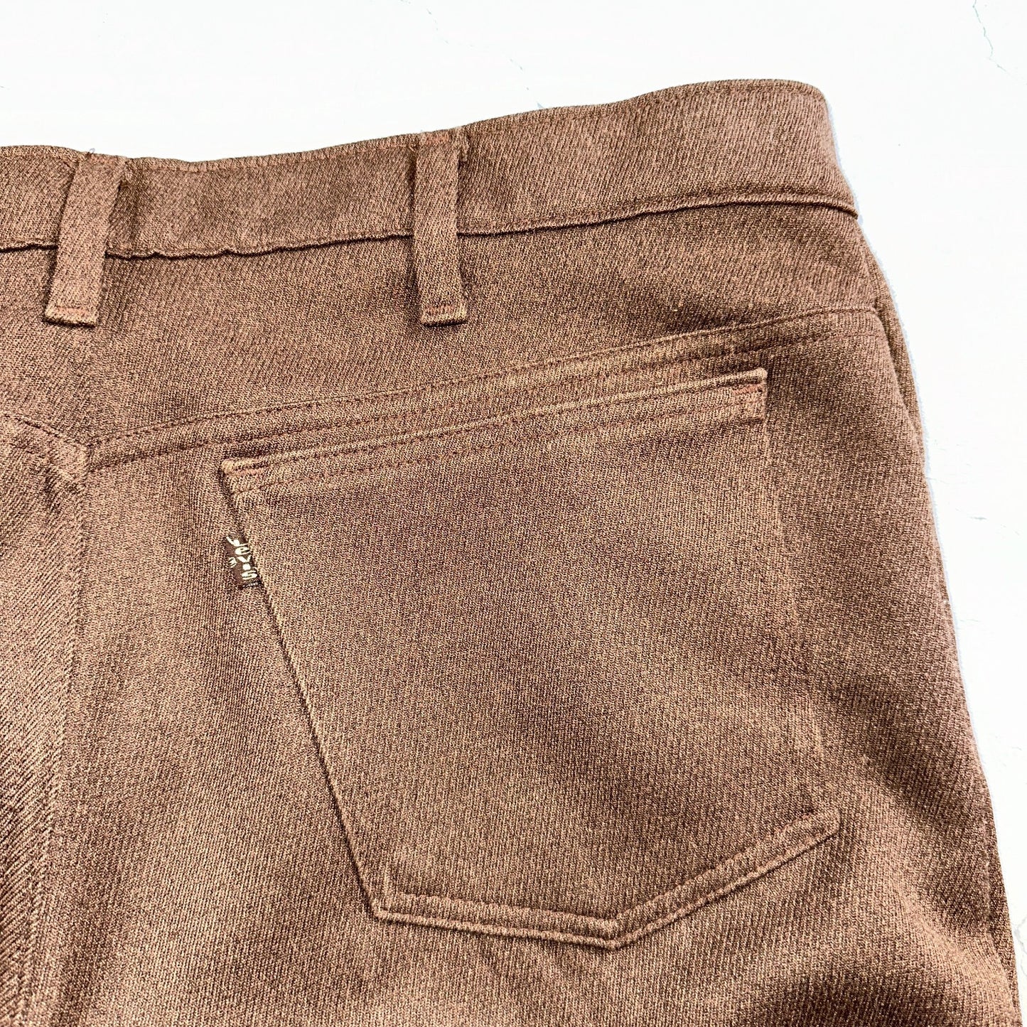 Levis 70s USA 517 36x31 Bootcut Pants Brown Polyester Slacks Vintage 35x30