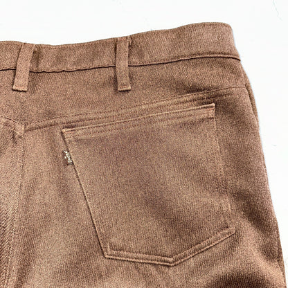 Levis 70s USA 517 36x31 Bootcut Pants Brown Polyester Slacks Vintage 35x30