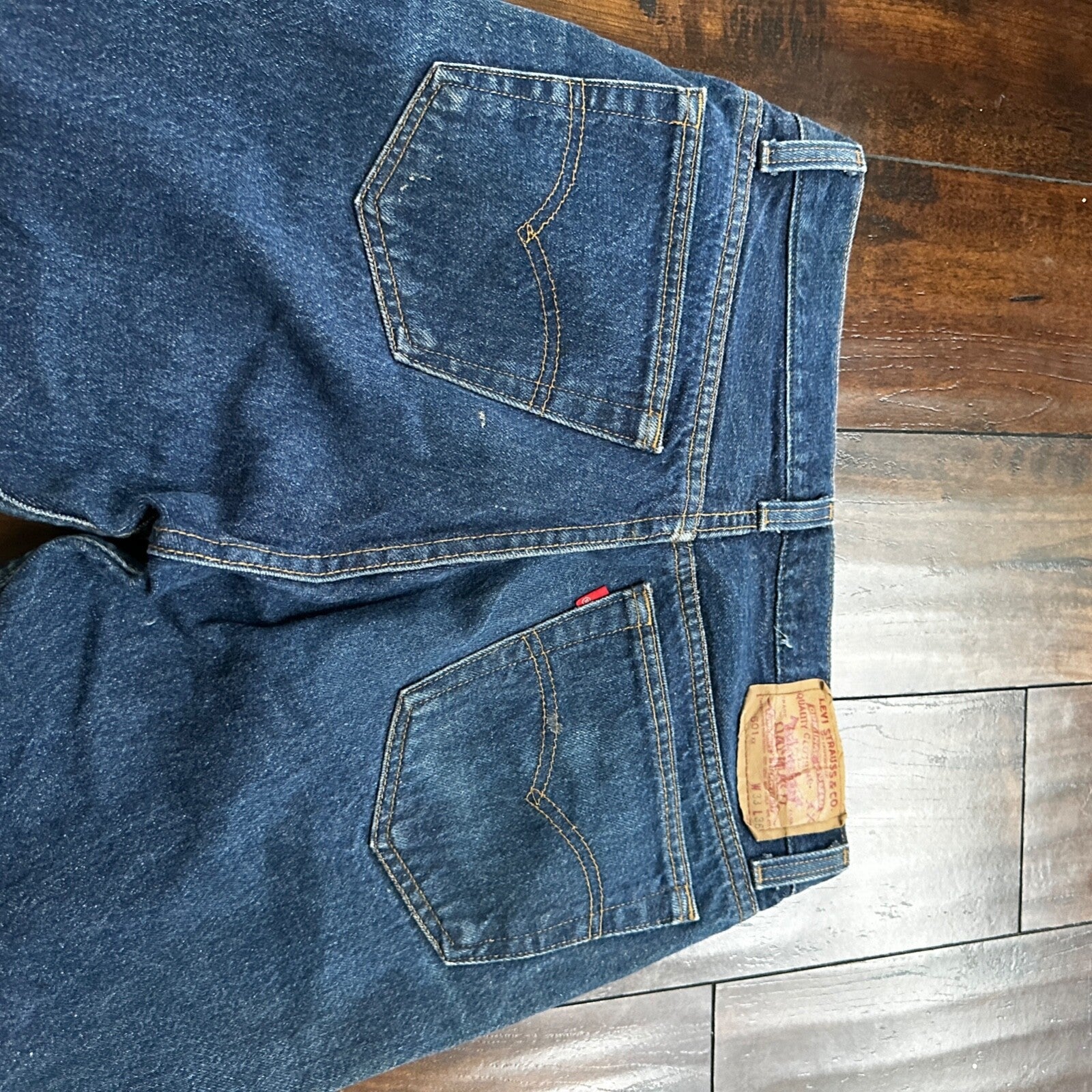 VTG 90s Levis 501 Button Fly 33x36 USA Tag Jeans Straight Wash Blue XX Act 30x31