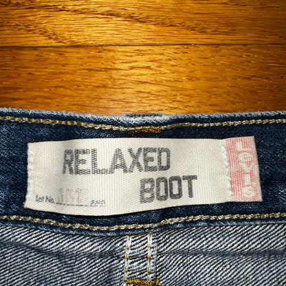 Vintage Levis 557 Jeans Mens 38x30 Blue Relaxed Boot Fit Cowboy Tag Size 37x25