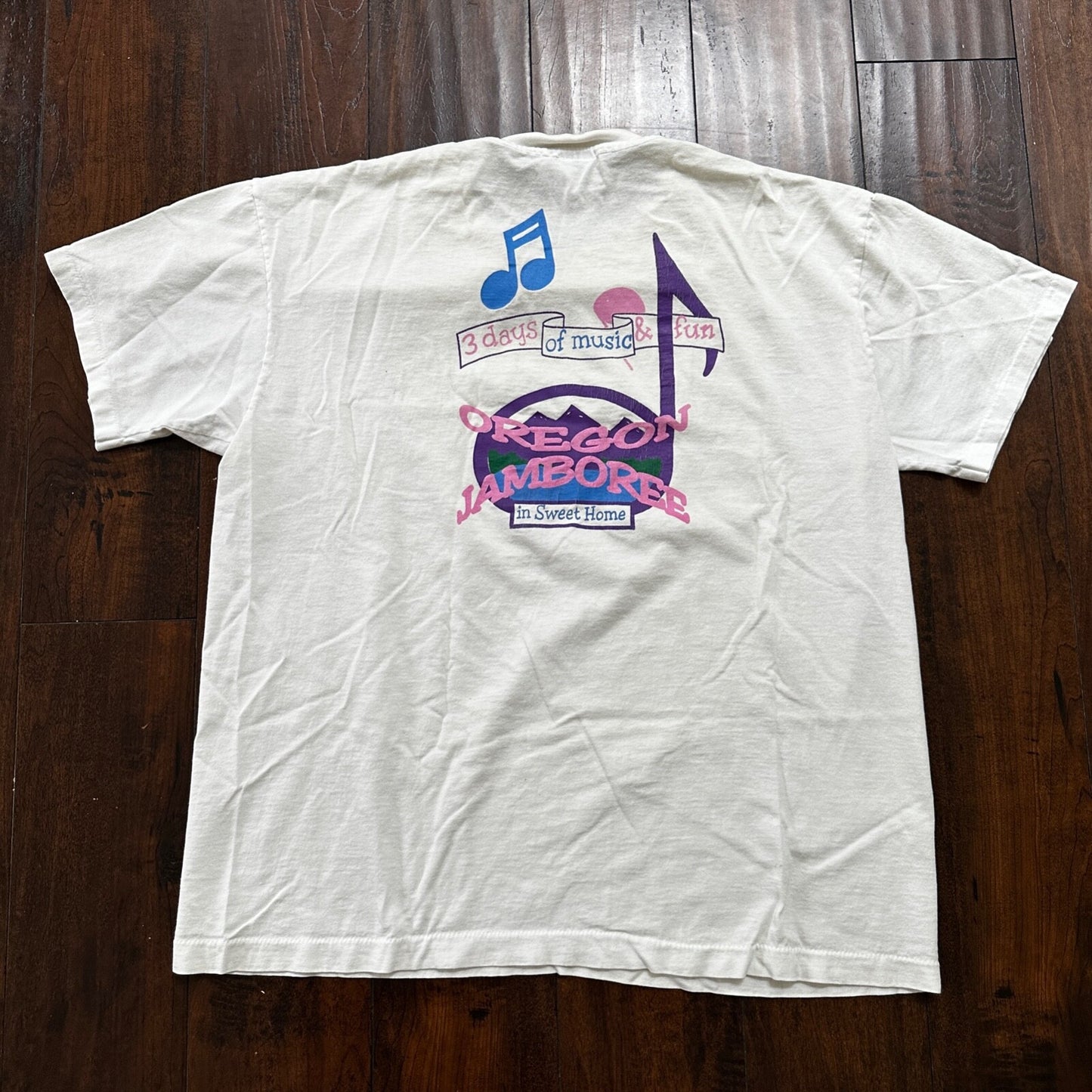 Oregon Jamboree Vintage 1995 T Shirt Music Fun 90s Single Stitch Anvil XL PDX