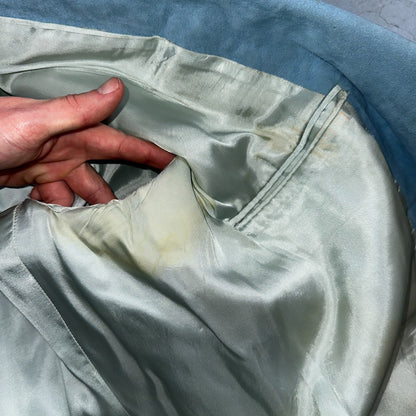 VTG Mens Suit 42 Jacket Sport Coat Rockabilly 60s 70s Suede Blue Disco Lebaron