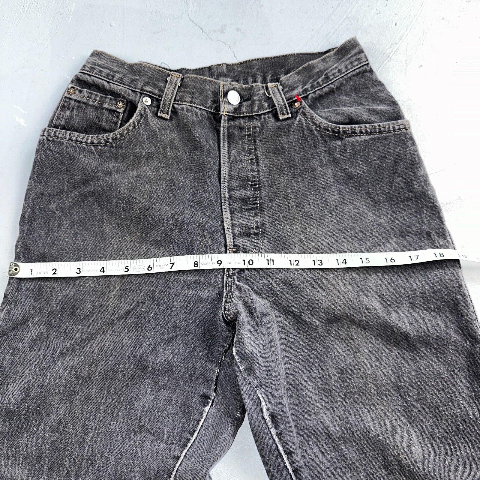 Levis 501 Vintage 80s USA XX Straight Leg Jeans Womens Faded Grey Wash Act 26x31