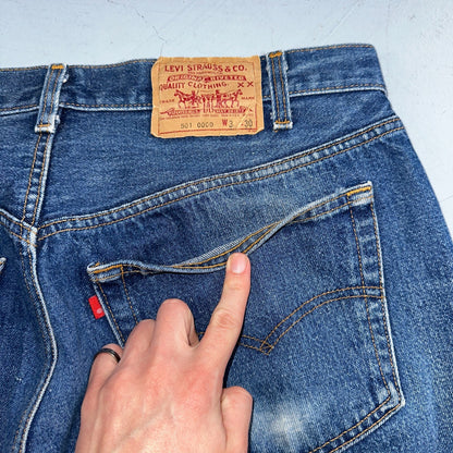 Levis 501 Vintage 80s USA XX Straight Leg Jeans Blue Med Wash 38x30 Act 35x26