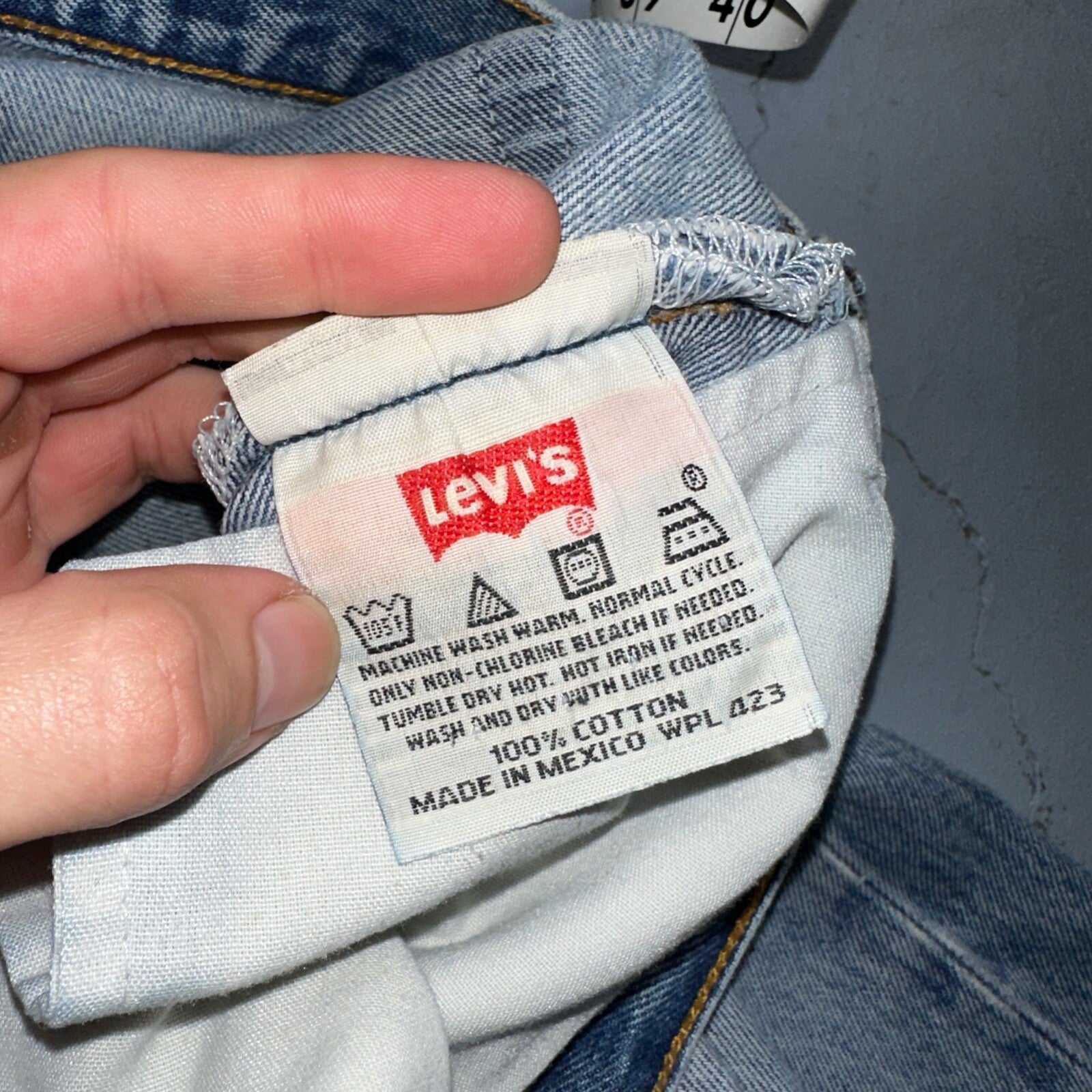 Levis 501 Vintage 90s XX Straight Leg Mexico Jeans 38x34 Light Wash Act 35x31