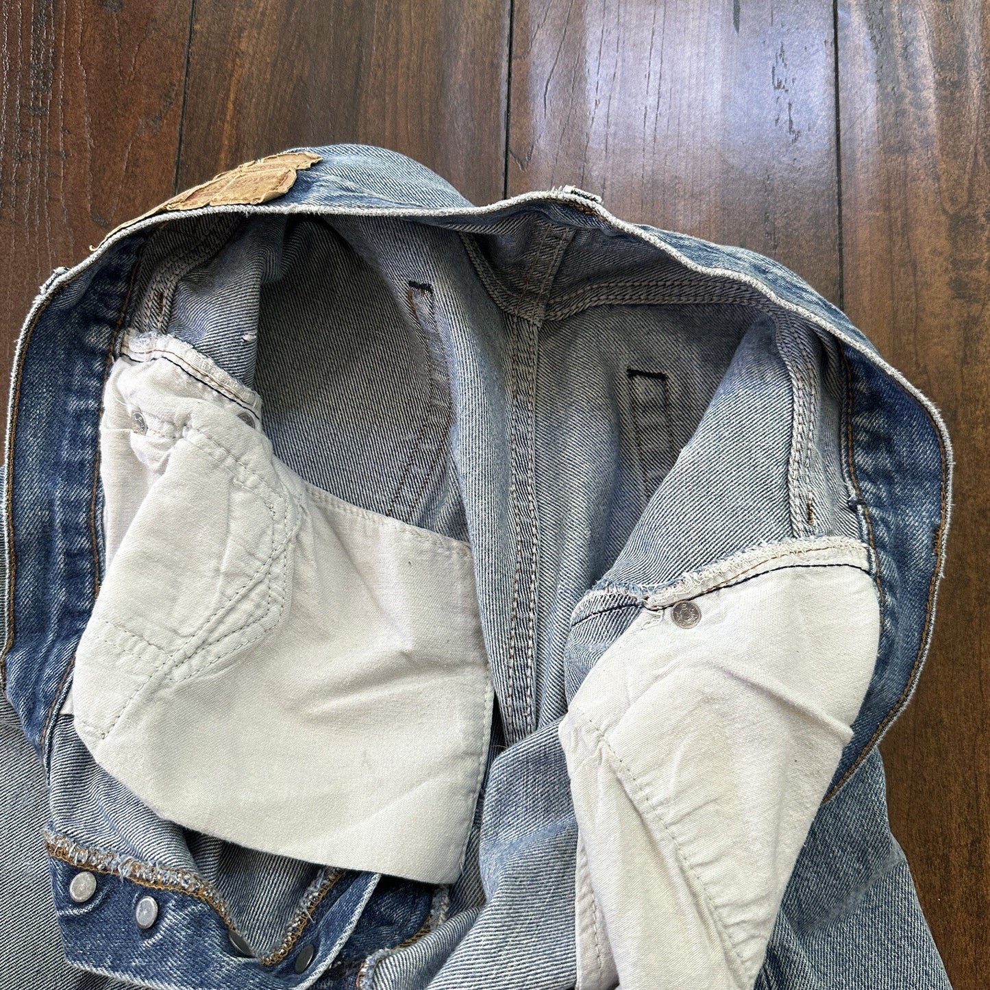 Levis Vintage 80s Redline Selvedge USA 501 XX Jeans Light Wash 33x36 Act 30x34