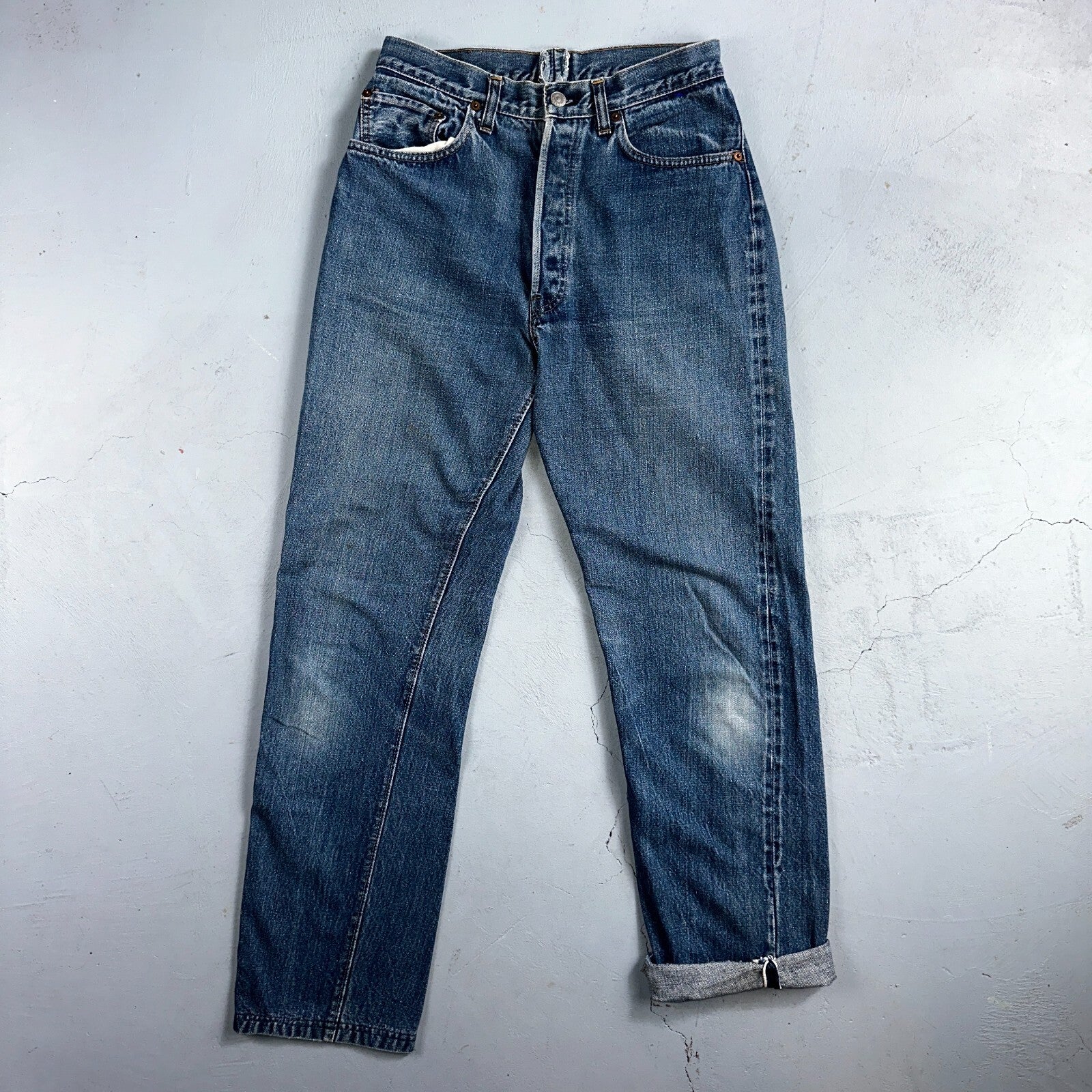 Levis 501 VTG 70s SS Redline Selvedge Jeans XX Med Wash 27x31 Tailored Altered