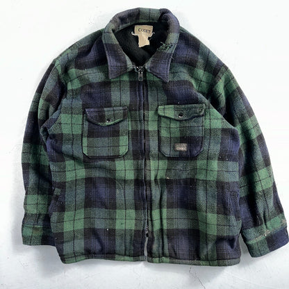 Vintage Codet Mens Shirt Jacket Plaid Blue Green Mackinaw Wool Shacket Size L