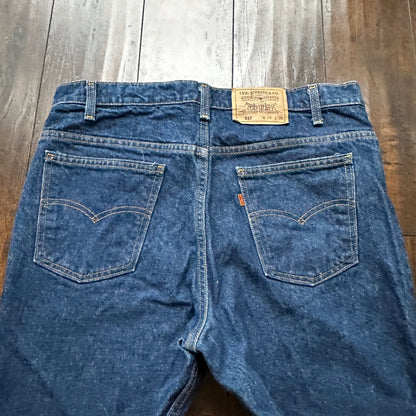 Levis 517 Vintage 90s USA Orange Tab Bootcut Flare Blue Jeans 38x30 35x29