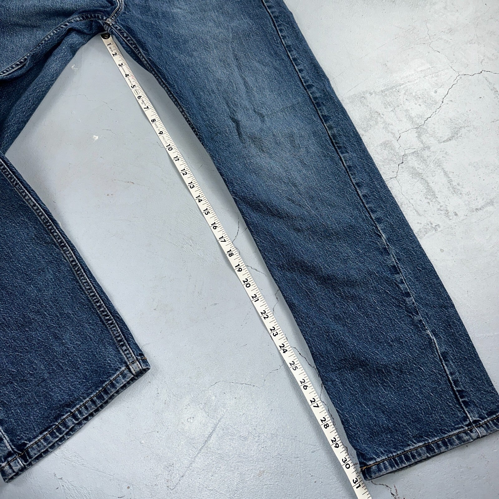 Levis 505 Vintage Y2K Jeans Blue Med Wash Zipper Fly Straight 36x32 Act 36x31