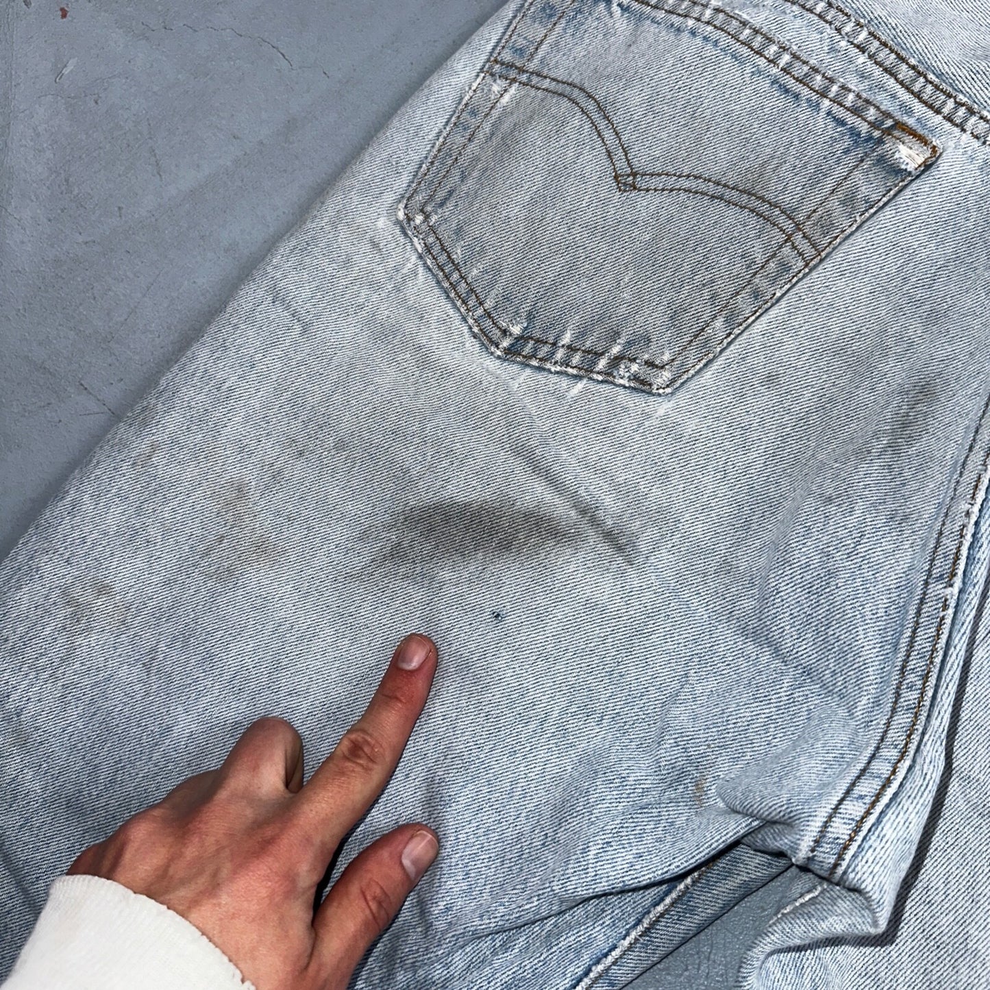 Levis 501 Vintage 80s USA XX Straight Leg Jeans Blue Light Wash 34x36 Act 31x34