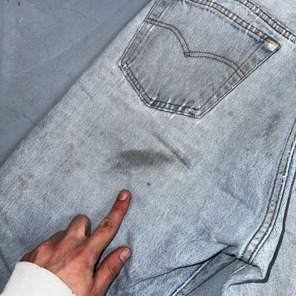 Levis 501 Vintage 80s USA XX Straight Leg Jeans Blue Light Wash 34x36 Act 31x34