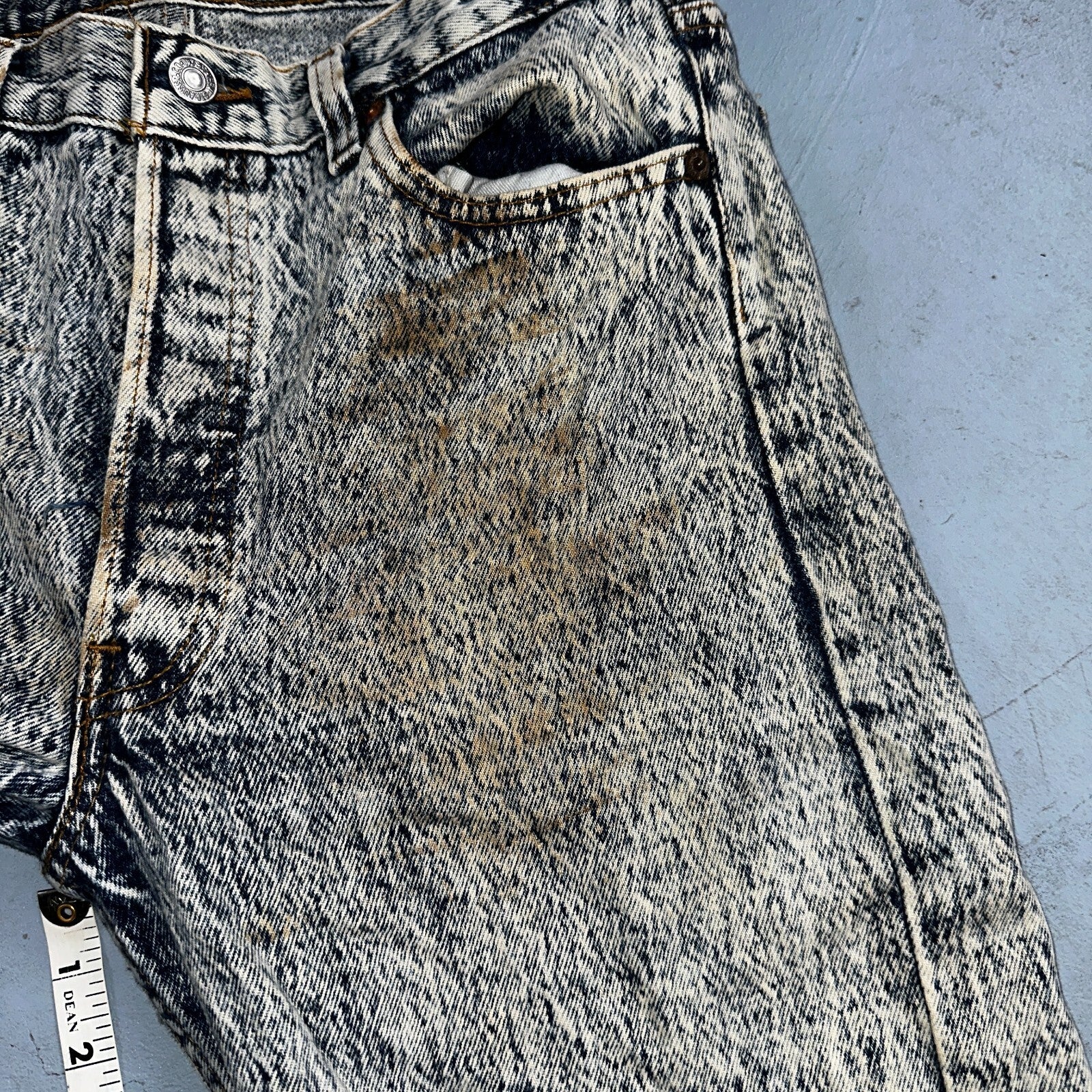 Levis 501 Vintage 80s USA XX Straight Leg Jeans Blue Acid Wash 30x34 Act 28x32