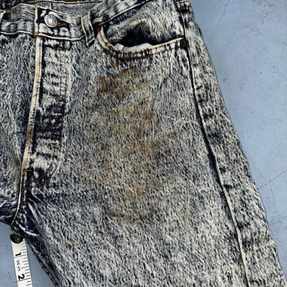 Levis 501 Vintage 80s USA XX Straight Leg Jeans Blue Acid Wash 30x34 Act 28x32