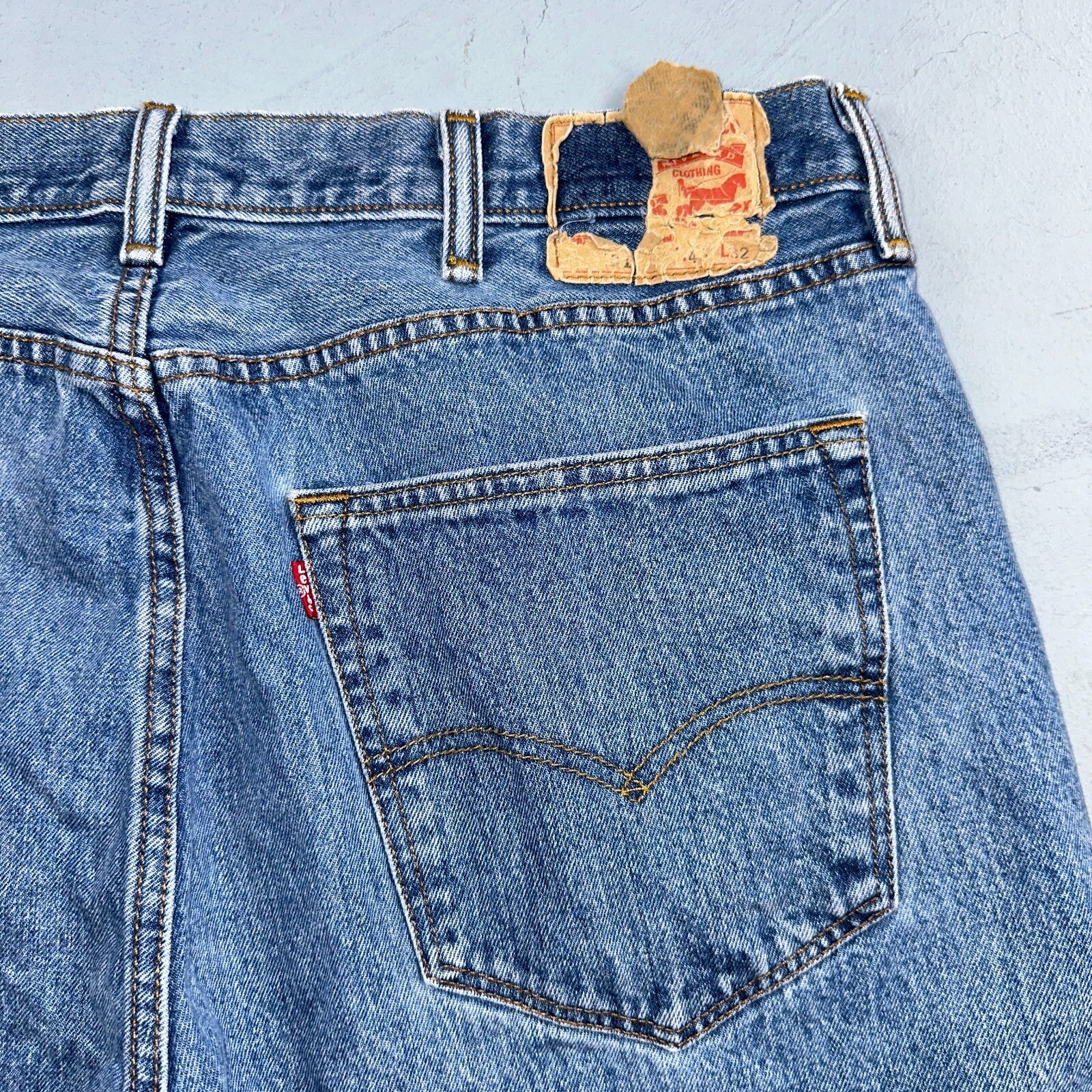 Levis 501 Y2K XX Straight Leg Jeans Blue VTG Light Wash 40x32 Act 40x30