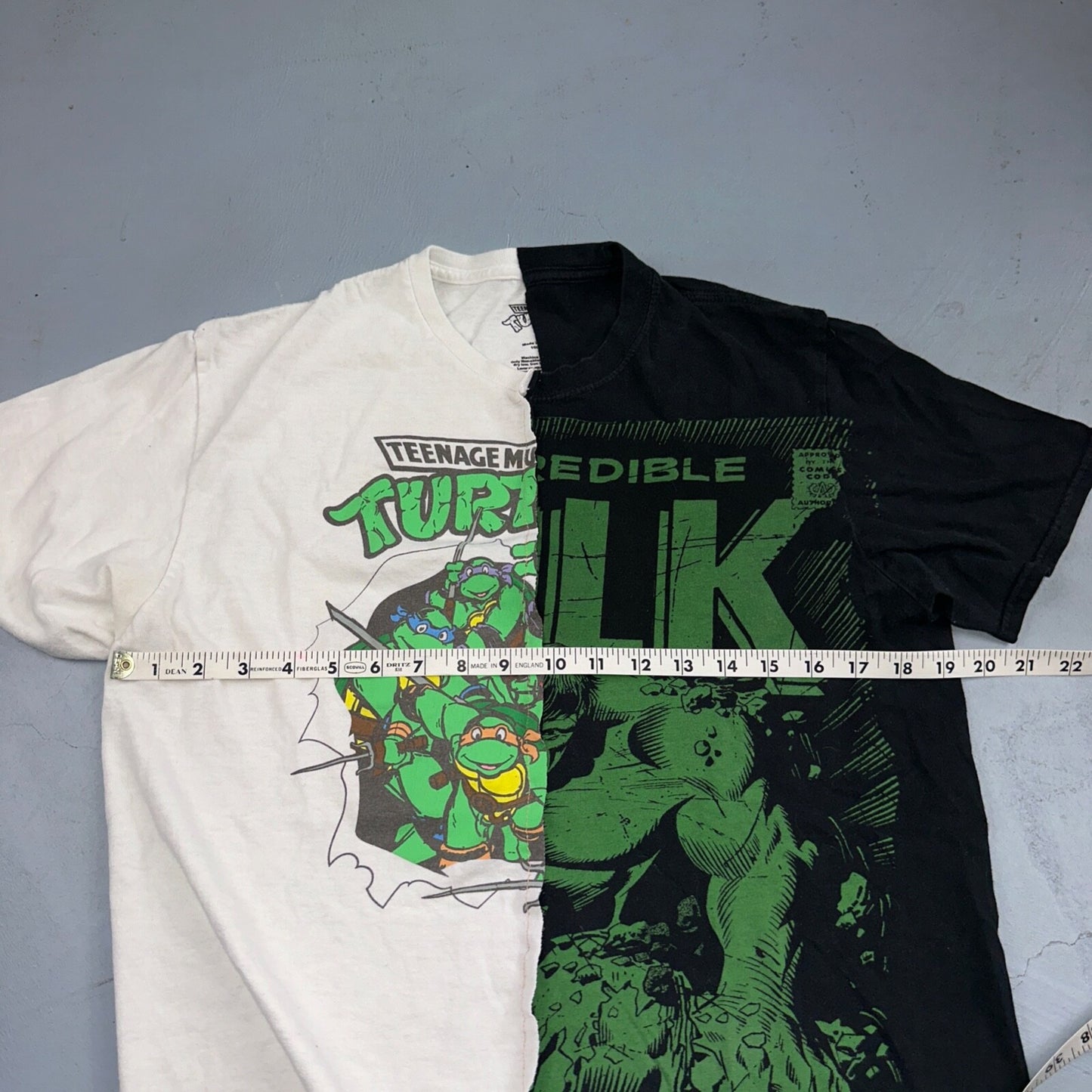 Ninja Turtle Hulk Super Hero Split Cut Sewn VTG Style T Shirt Y2K Custom Unique