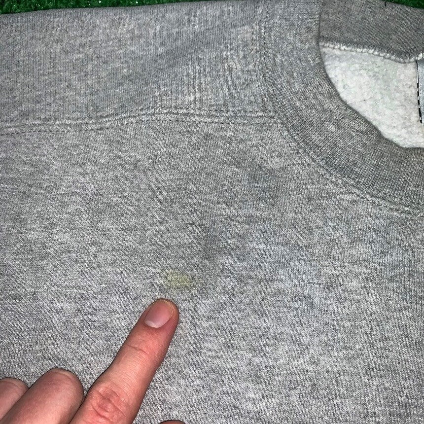 Nike Vintage Crewneck Sweater Gray Center Swoosh Hoodie 90s Charli D'amelio