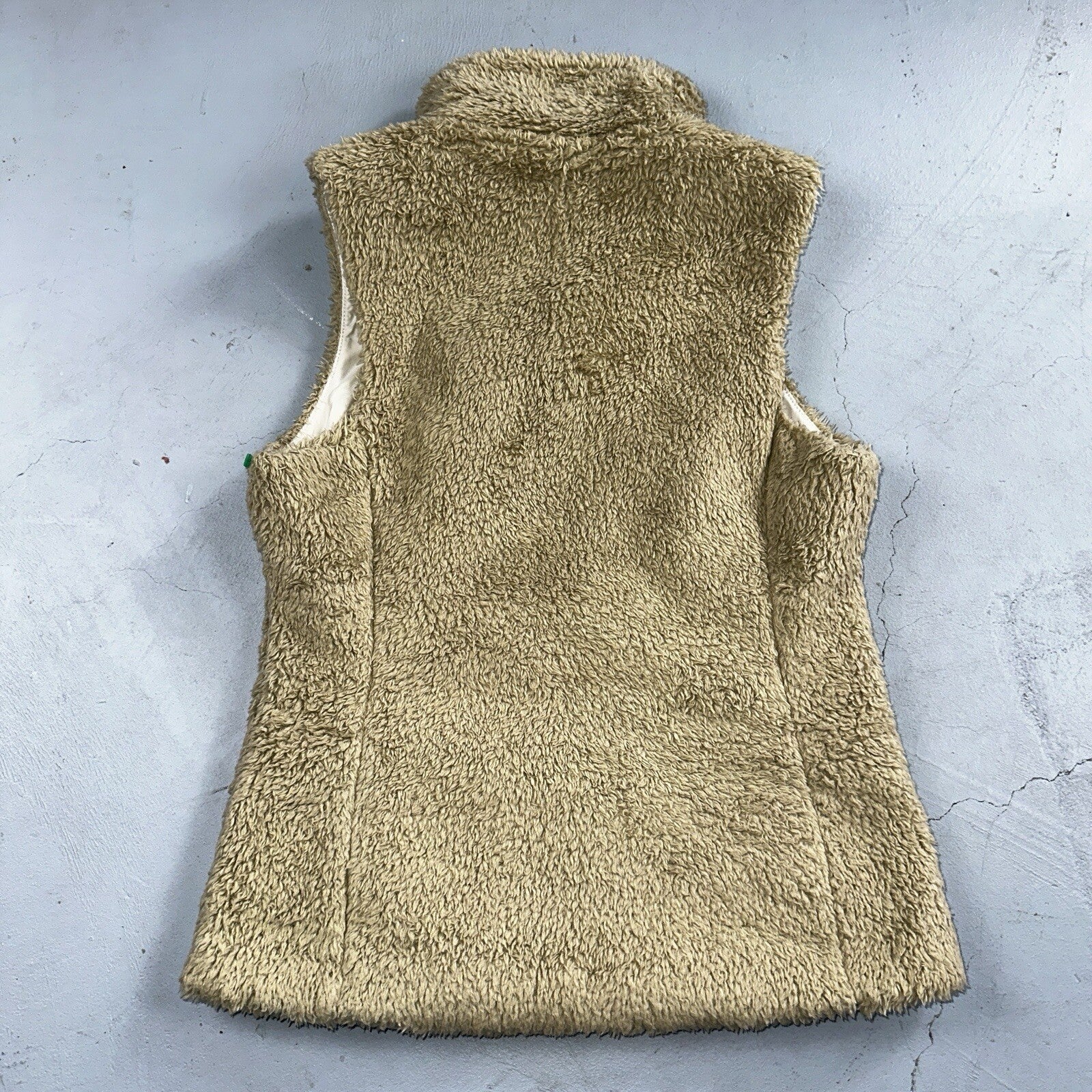Patagonia Los Gatos El Cap Khaki Beige Teddy Fleece Full Zip Vest - XS Small