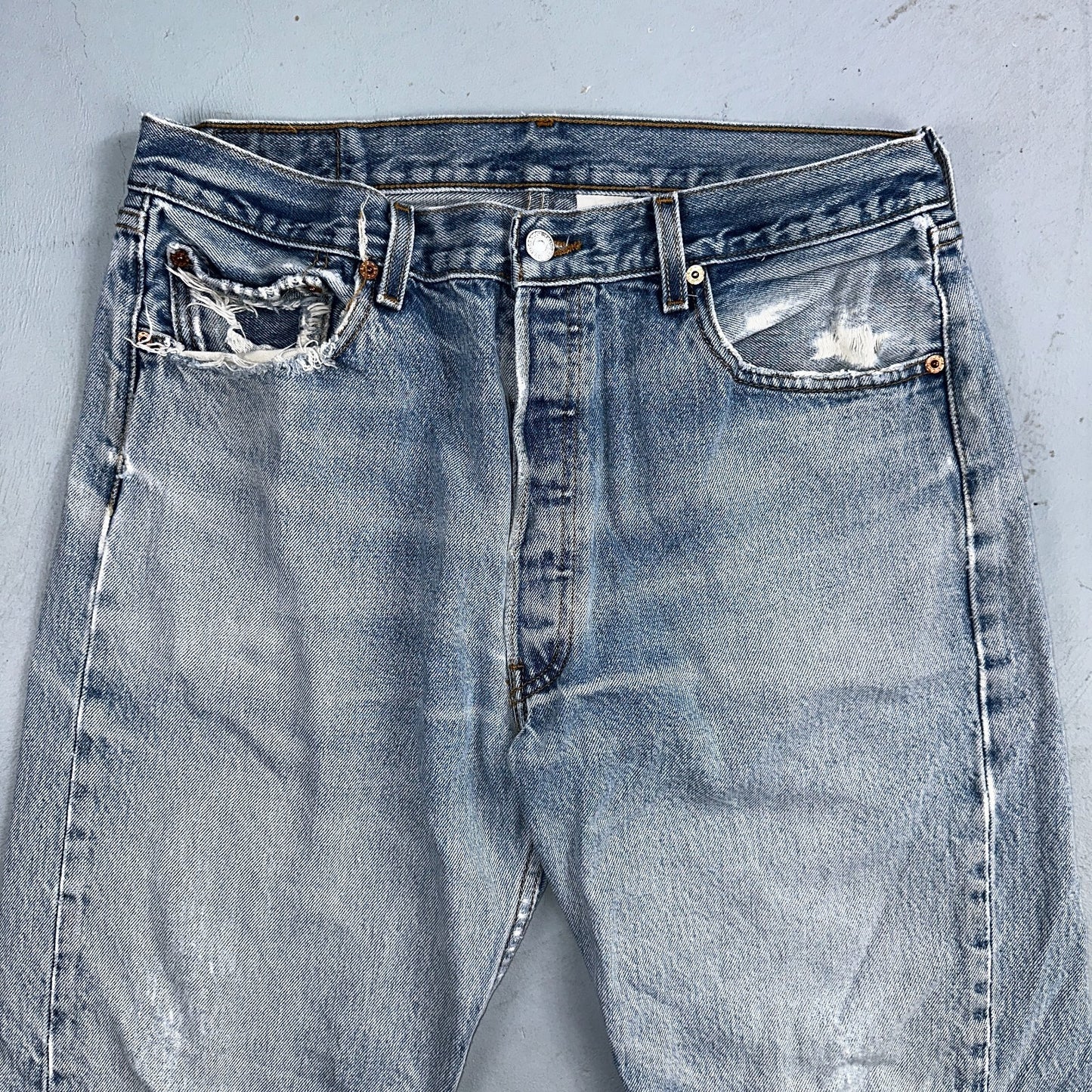 Levis 501 Vintage 90s XX Straight Leg Jeans Y2K Light Wash 36x34 Act 33x30