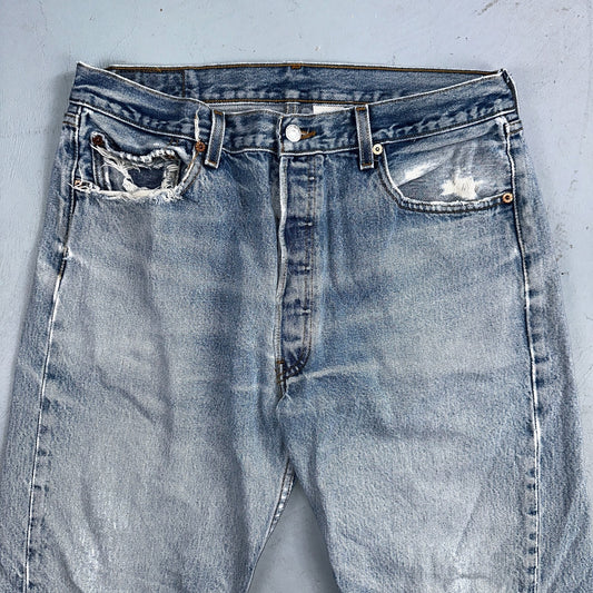 Levis 501 Vintage 90s XX Straight Leg Jeans Y2K Light Wash 36x34 Act 33x30