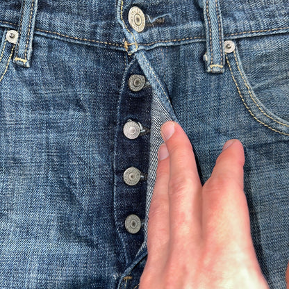 Levis 501 Vintage Y2K XX Straight Leg Jeans Blue Med Wash 33x34 Act 34x32