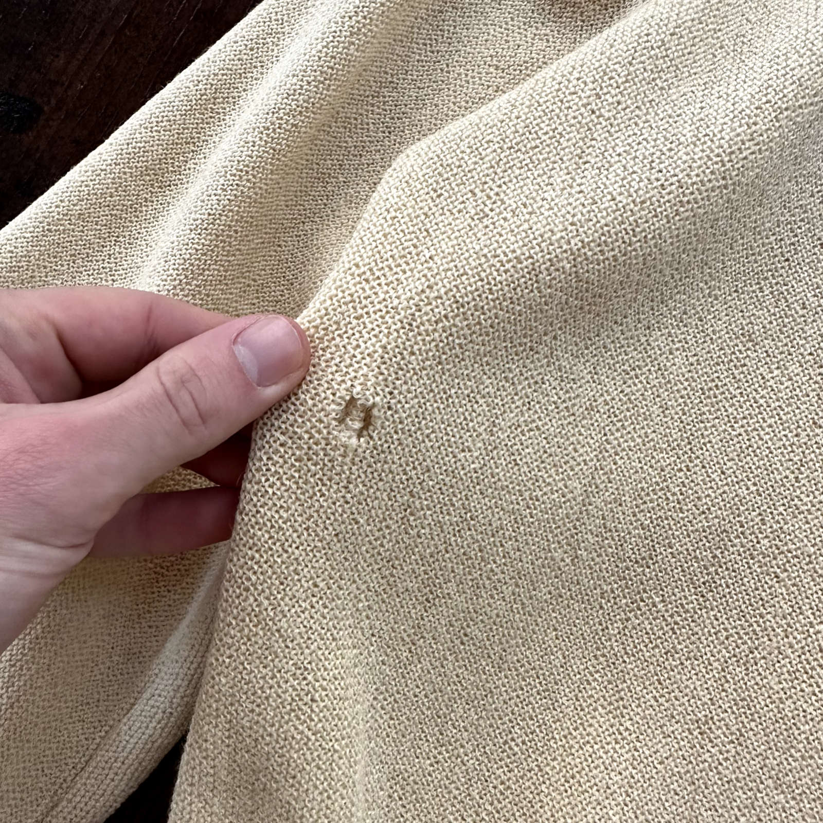 VTG 60s 70s Cardigan Sweater Alpaca Wool Kurt Cobain Cream Yellow Winter Cool