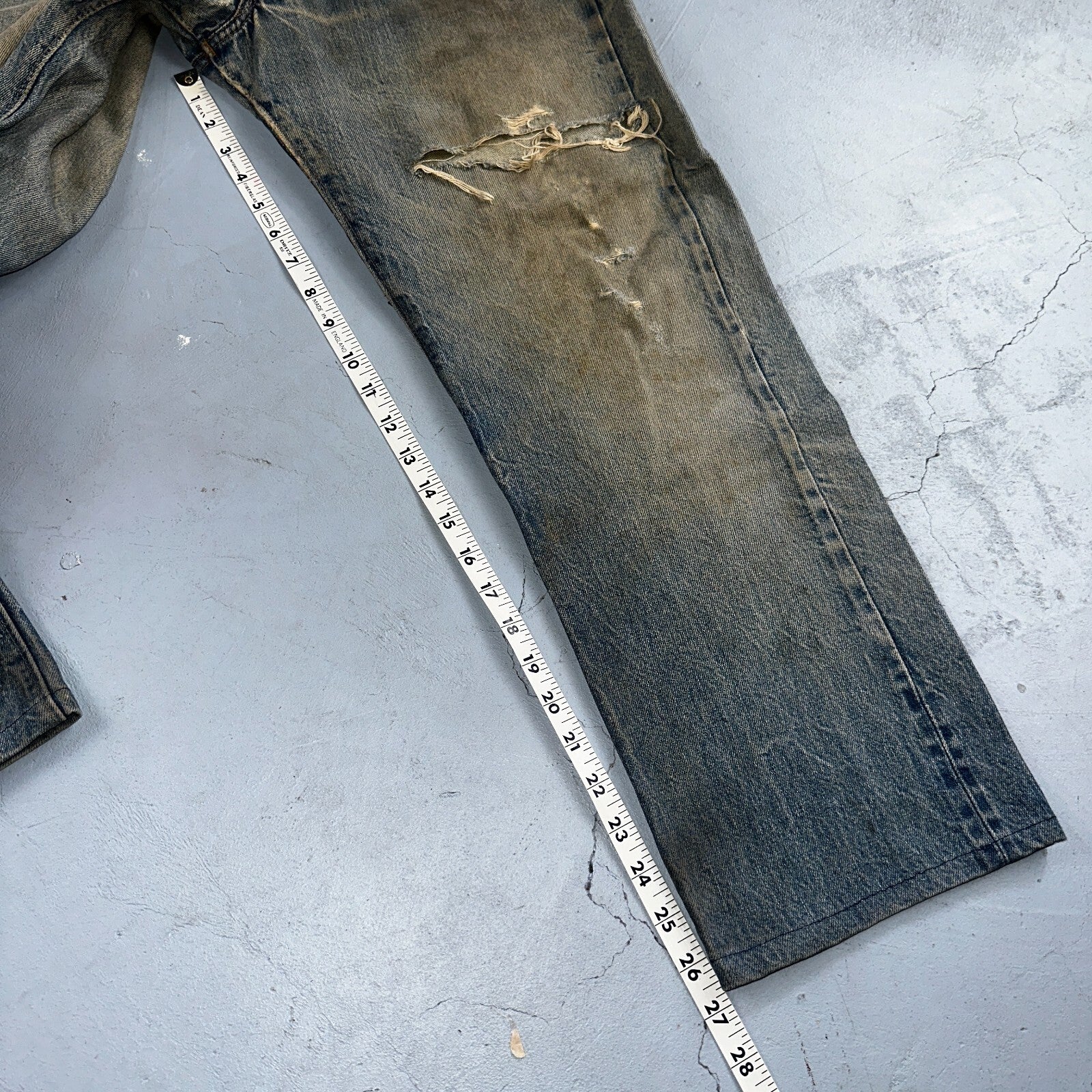 Levis 501 Vintage 80s Redline Selvedge USA XX Jeans Med Wash 34x38 Act 31x27