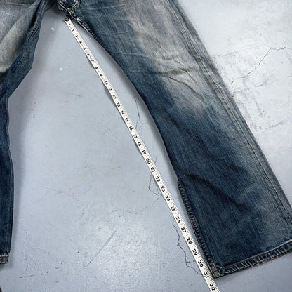 Levis 501 Vintage Y2K XX Straight Leg Jeans Blue Crazy Wash 36x34 Act 34x31