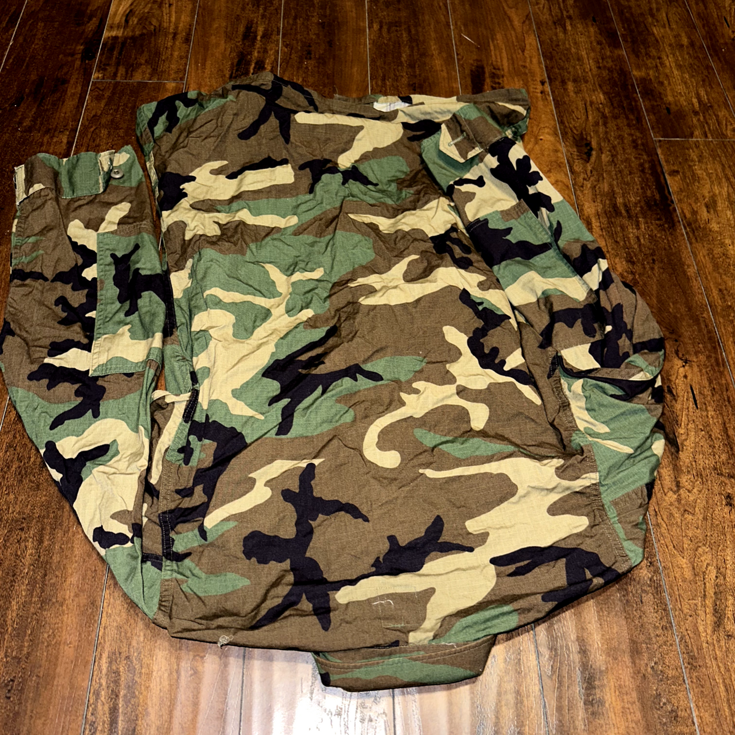 US Military Woodland Camo 90s Field Jacket Coat Cold Weather M X Long 1993 Sum