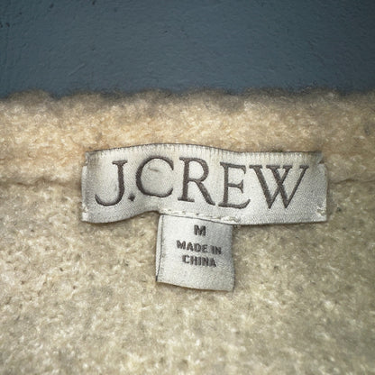 J. Crew Odette Lady Sweater Ivory Boucle Knit Gold Button Cardigan Jacket M