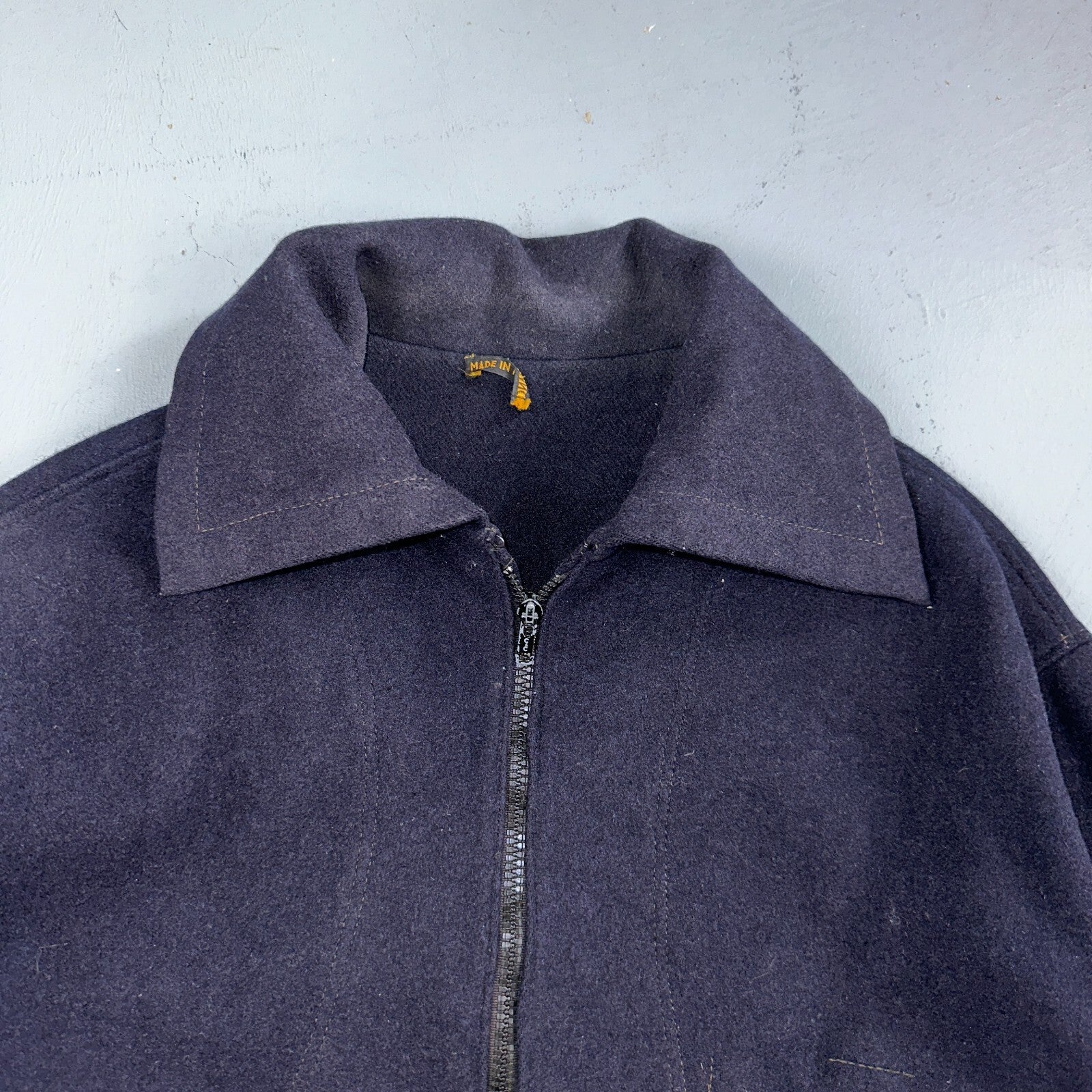 Rare Vintage 60s Blacks Greenock Military Smock Made In France Jacket Wool Navy
