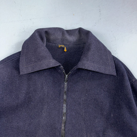 Rare Vintage 60s Blacks Greenock Military Smock Made In France Jacket Wool Navy