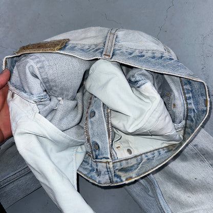 Levis 501 Vintage 90s USA XX Straight Leg Jeans Blue Light Wash 34x36 Act 31x32