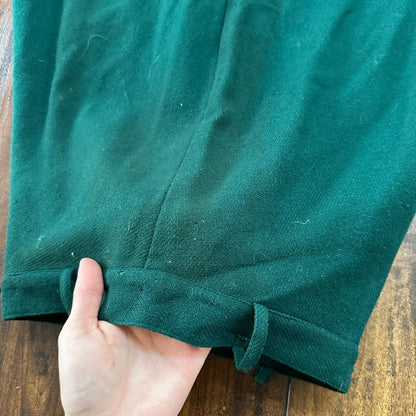 VTG 1960s Faded Green Wool Skirt Preppy Midi Knee Belt Loops 26" Waist Long 60s