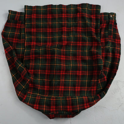 VTG 60s Wool Button Down Shirt Loop Wool Plaid Flannel Shirt 50s Red Rockabilly