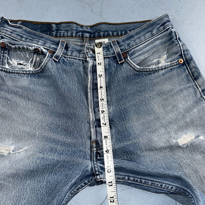 Levis 501 Vintage 90s Mexico Straight Leg Jeans Blue Light Wash 33x36 Act 31x31