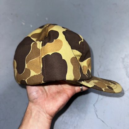 Goretex Duck Camo Hat w/ Earflaps Cap Dunn Large VTG Hunting Thinsulate 90s