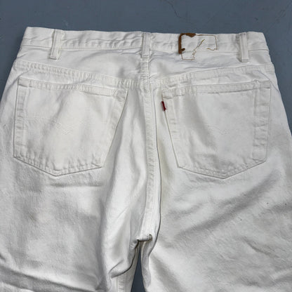 Levis 501 Vintage 80s USA XX Straight Leg Jeans White Light Wash 38x32 Act 35x31