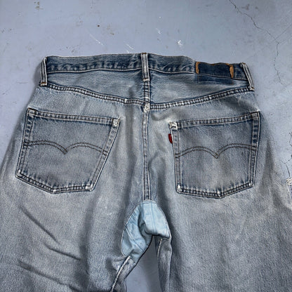 Levis 501 Vintage 80s Redline Selvedge USA XX Jeans Thrashed 36x30 Act 33x26