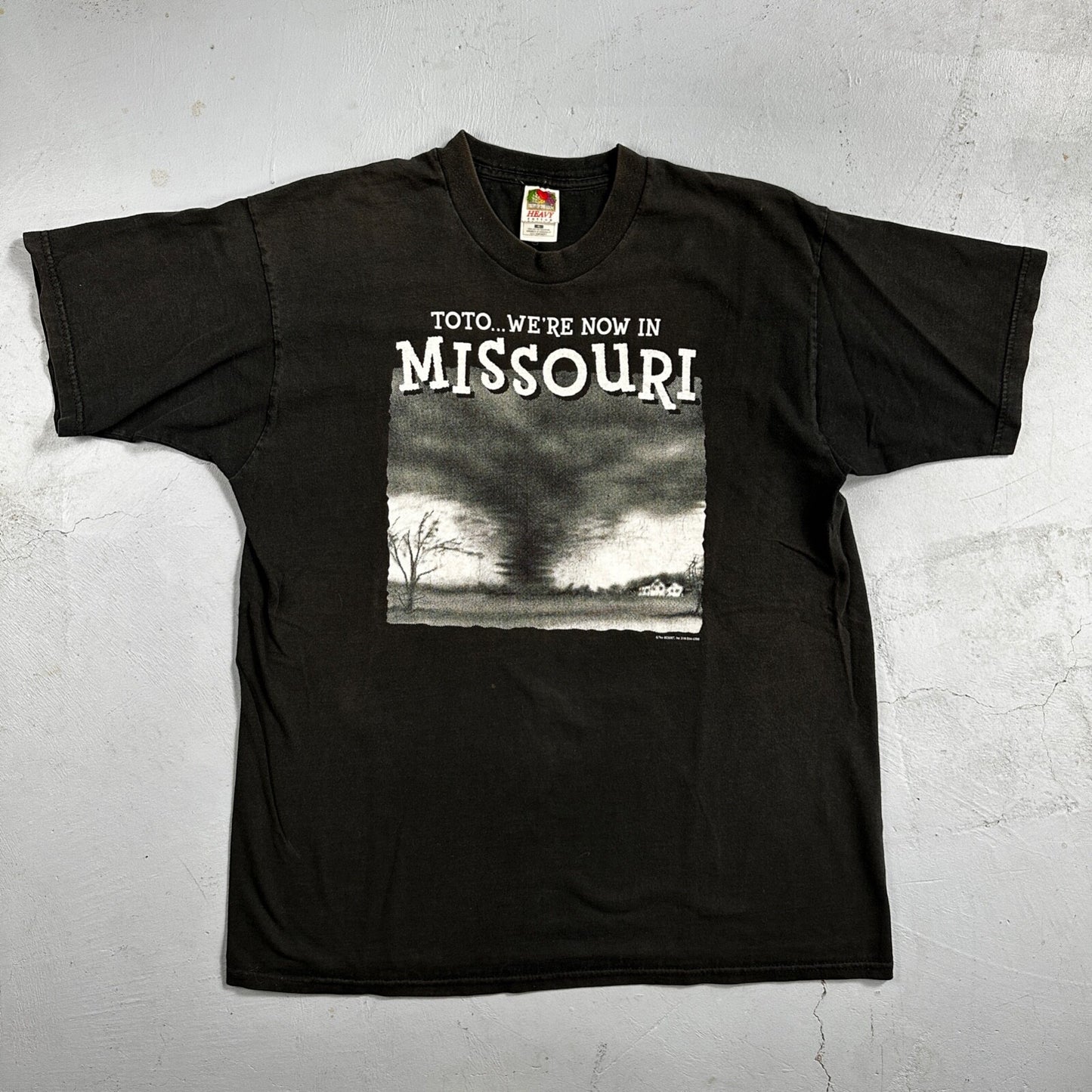 Missouri Toto VTG T Shirt 90s Y2K Tornado Alley Midwest FOTL Black Fun Art Tree