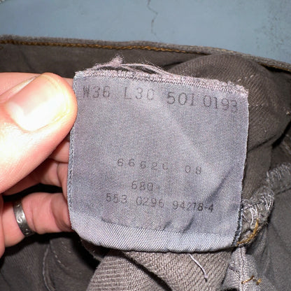 Levis 501 Vintage 90s USA XX Straight Leg Jeans Overdyed Brown 36x30 Act 33x29