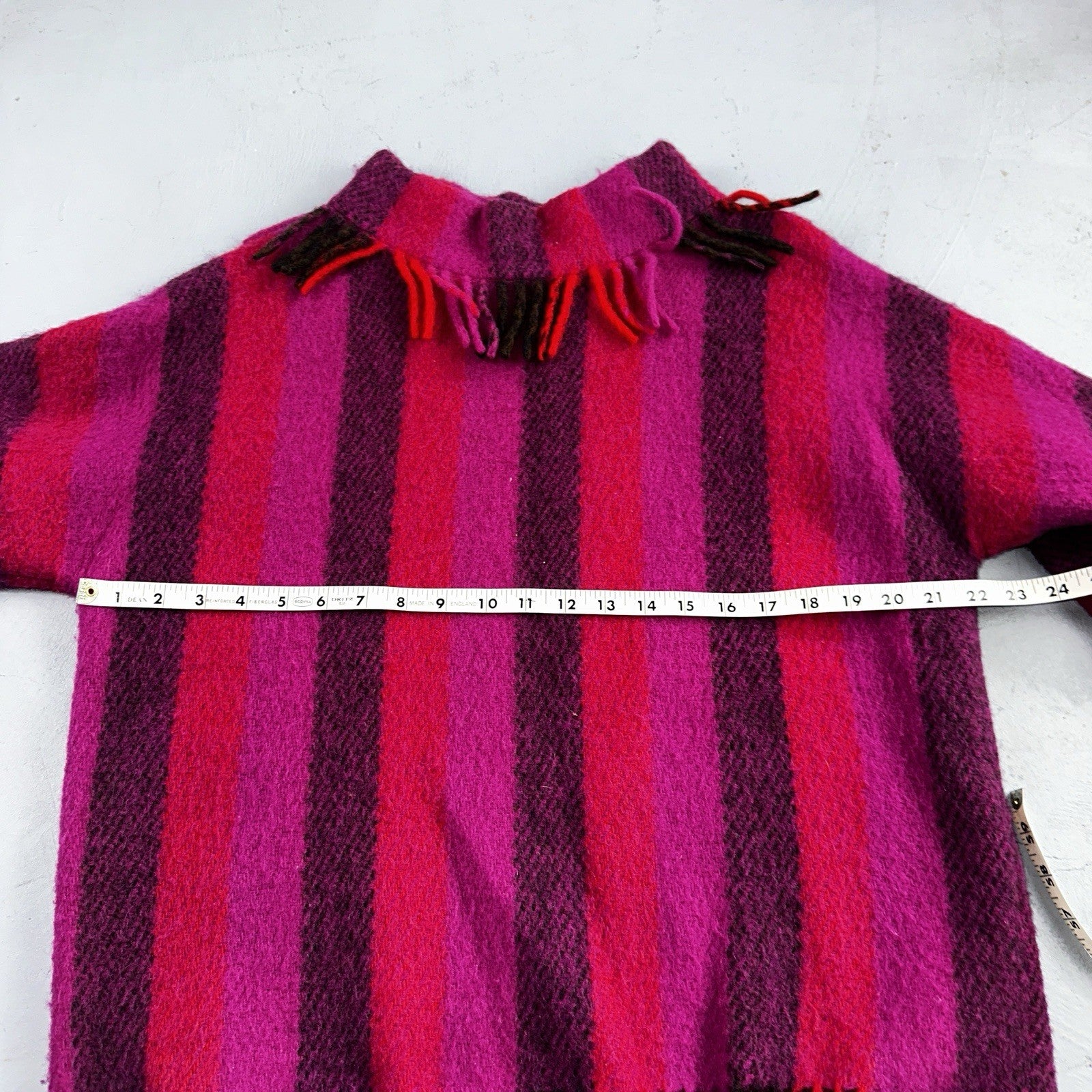 Ljungberg For Kjell Of Norway Womens Pink Striped Wool Vest Rockabilly VTG 60s